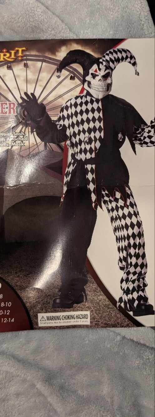 Childs Black and White Harlequin Pants - Jester Costume